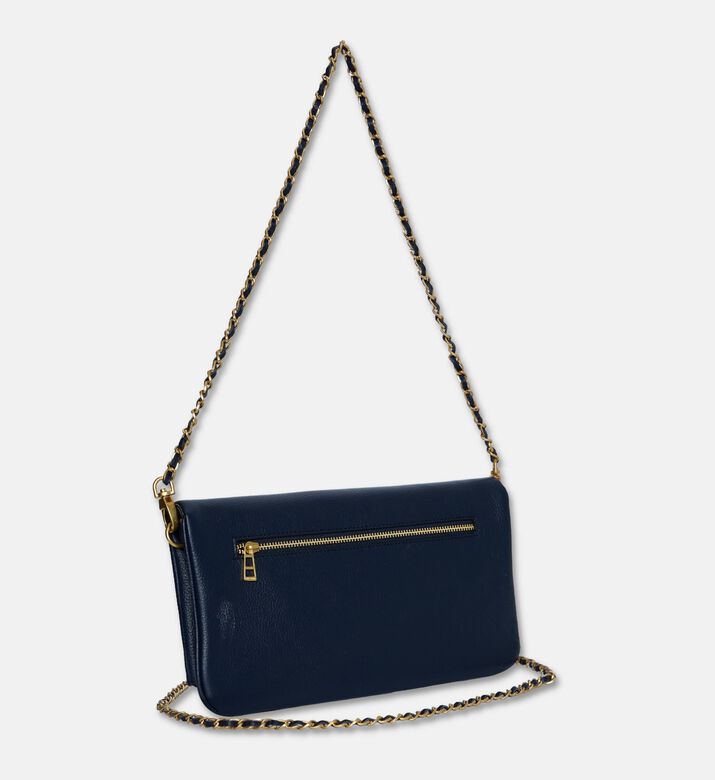 Zadig et Voltaire Rock Grained Leather Clutch, Blue, Packshot View