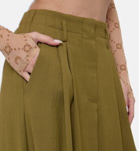 Forte-Forte High-waisted Flared Midi Skirt, Model View