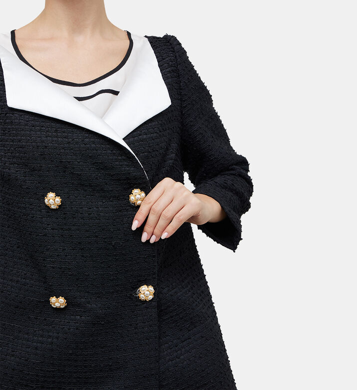 Double-breasted Pearl Button Coat