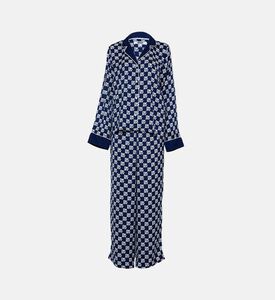 طقم بلوزة بطبعة مربعة