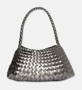 Dragon Diffusion Rosanna Woven Leather Baguette Bag, Grey, Packshot View