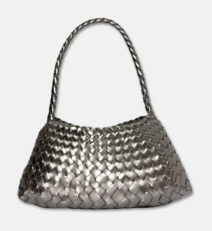 Dragon Diffusion Rosanna Woven Leather Baguette Bag, Grey, Packshot View