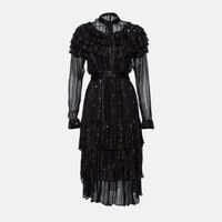 Dodo-bar-or Chiffon Shimmering Lurex Threads Midi Dress Preowned
