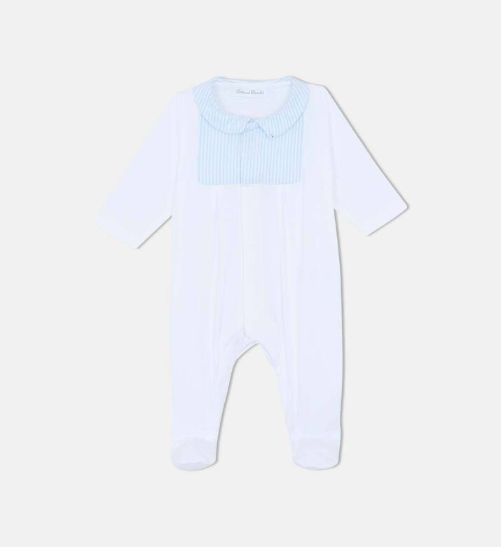 Pointed Collar Stripped Dungaree