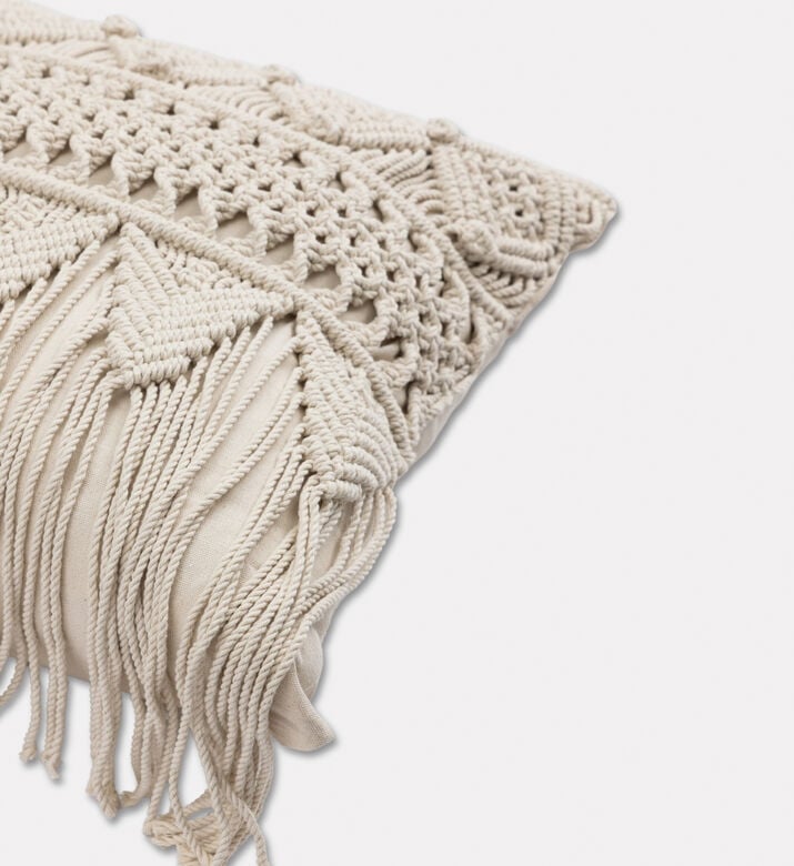 Home Deco and More Pufa Natural Cotton Cushion, Packshot View