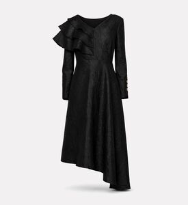 Poca and Poca Asymmetric Long-sleeve Midi Dress, Packshot View