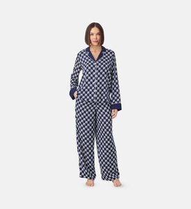 طقم بلوزة بطبعة مربعة