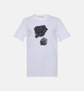 Rose Print Cotton T-shirt