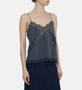 Lace-trimmed Sleeveless Top