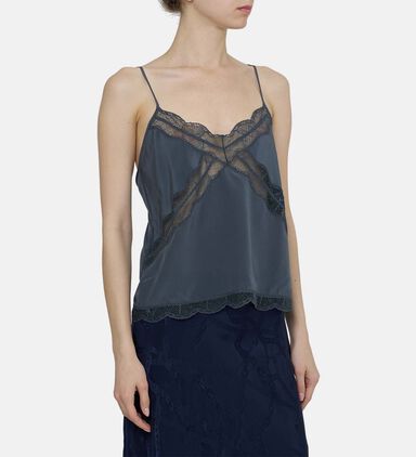 Lace-trimmed Sleeveless Top