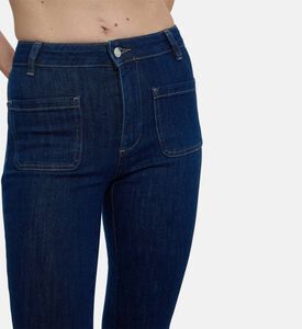 Ba and Sh Dark-wash Denim High-waisted Flared Jeans, Model View