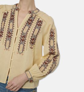 Ba and Sh Embroidered Long-sleeve Blouse, Model View