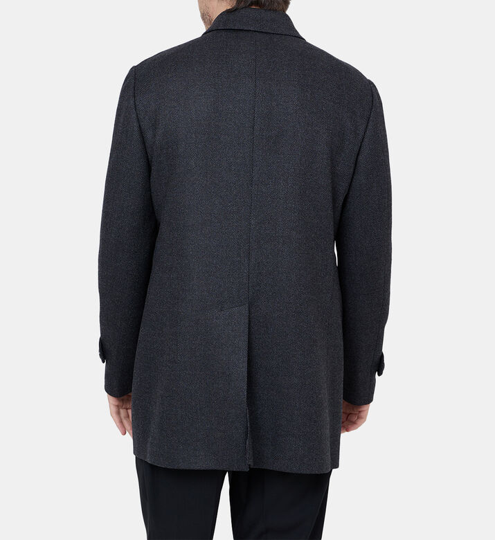 معطف ميدي صوف بصف أزرار