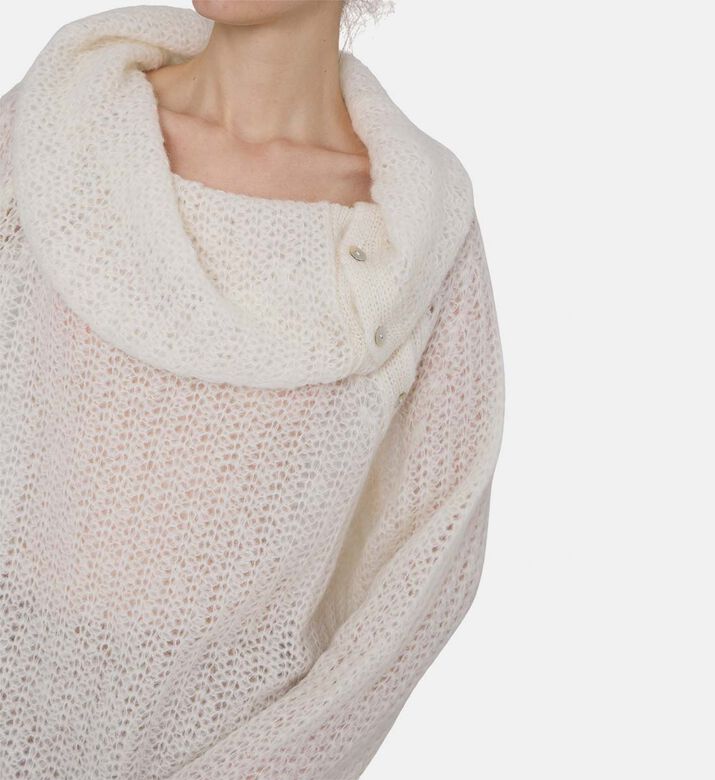 سترة بياقة عالية مطوية محبوكة