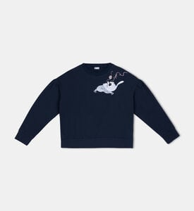 Cotton Cat-print Sweatshirt Cotton Cat-print Sweatshirt