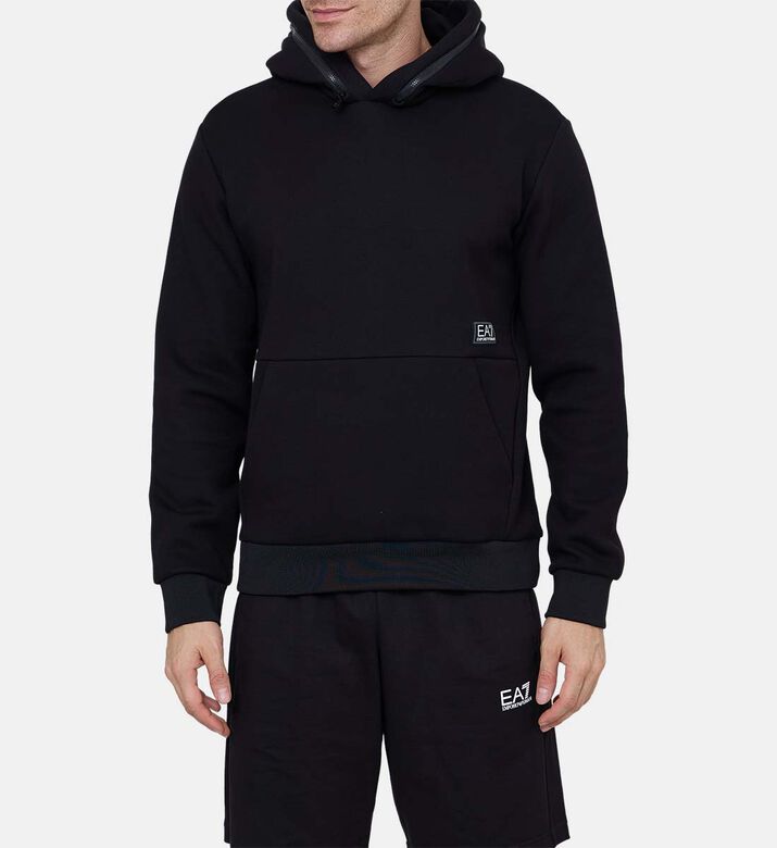 Cotton Chest Logo Zipped Hood Sweatshirt
