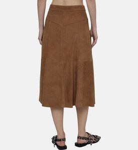 Suede Knee Length Skirt