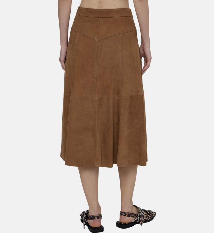 Suede Knee Length Skirt
