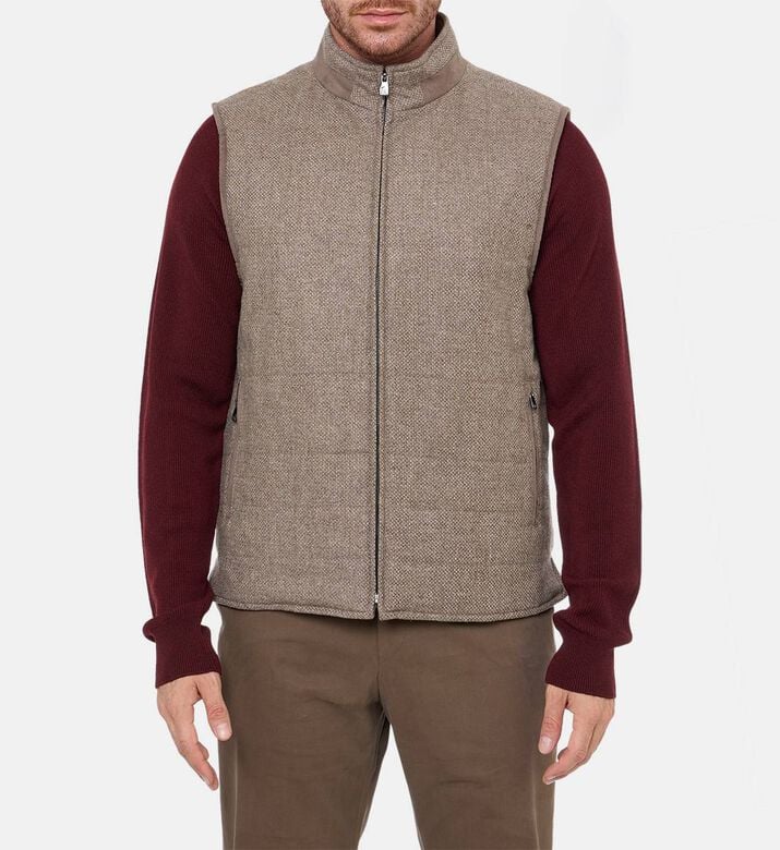 Corneliani Zip Fastening Sleeveless Vest, Model View Corneliani Zip Fastening Sleeveless Vest, Model View