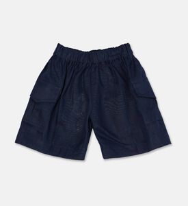 Jules and Juliette Paris Carl Patch Pocket Linen Shorts, Navy, 8y, Packshot View