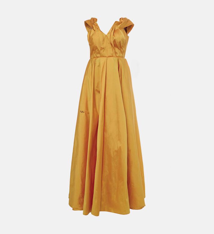 V-neck Draped Maxi Dress