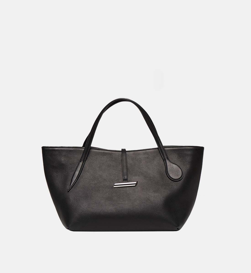 Leather Top Handle Tote Bag