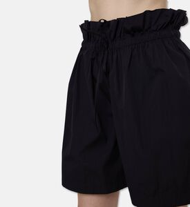 Jil Sander Cotton Ruffled Waist Shorts, Model View