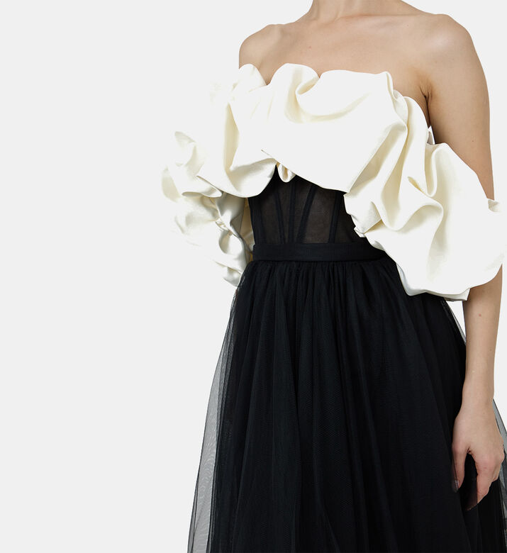 Layered Tulle Ruffled Top Dress