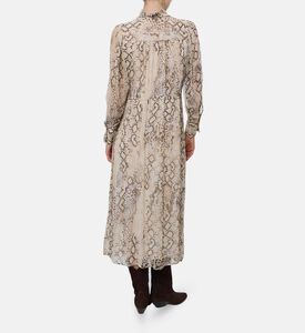 Ba and Sh Snake Skin-print Long-sleeve Dress, Model View