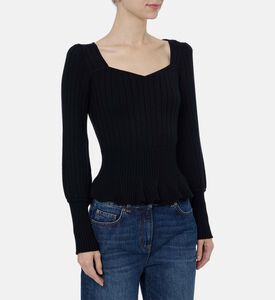 Luisa Spagnoli Merlato Knit V-neck Long-sleeve Sweater, Model View