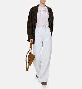 بلوزة طويلة الأكمام بتفاصيل مكشكشة