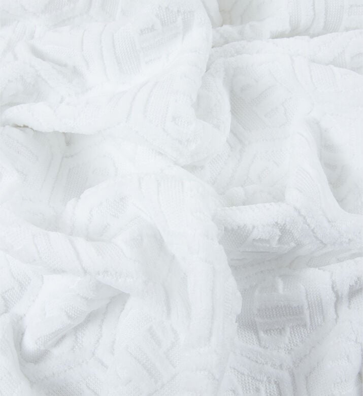 Philip Plein Cotton Hexagon Design Bath Towel, White, 95x150-cm, Packshot View