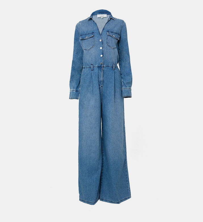 Fannie Wide-leg Denim Jumpsuit Fannie Wide-leg Denim Jumpsuit