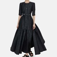 Button-down Flared Midi Dress