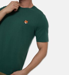 Maison Kitsune Embroidered Patch Ribbed T-shirt, Green, Xl, Model View