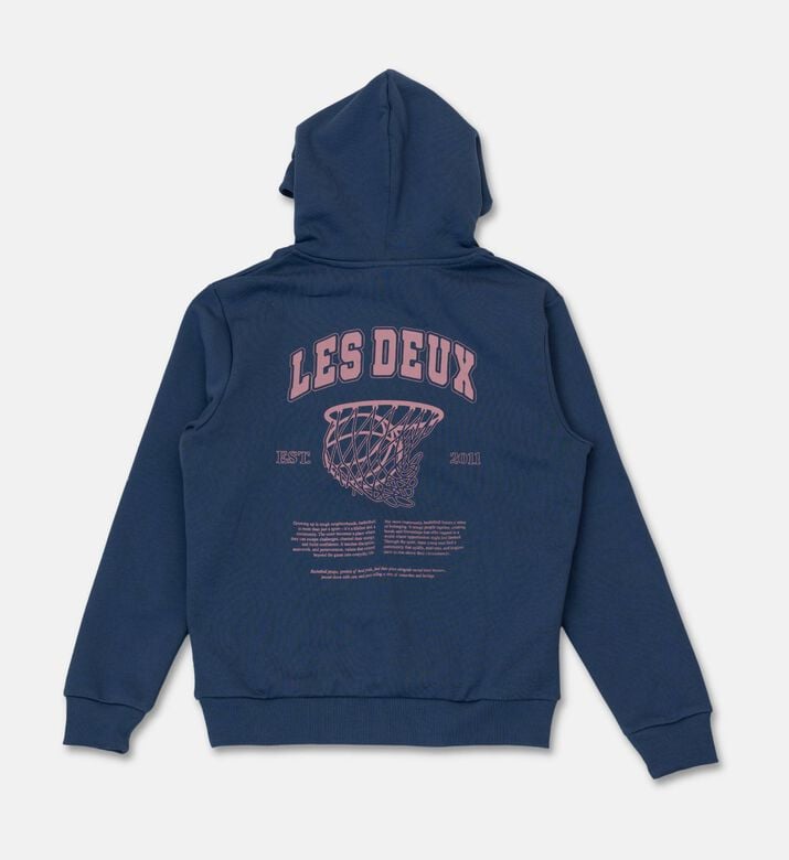 Les Deux Hoop Graphic Printed Hoodie, Dark-blue, 13-14y, Packshot View