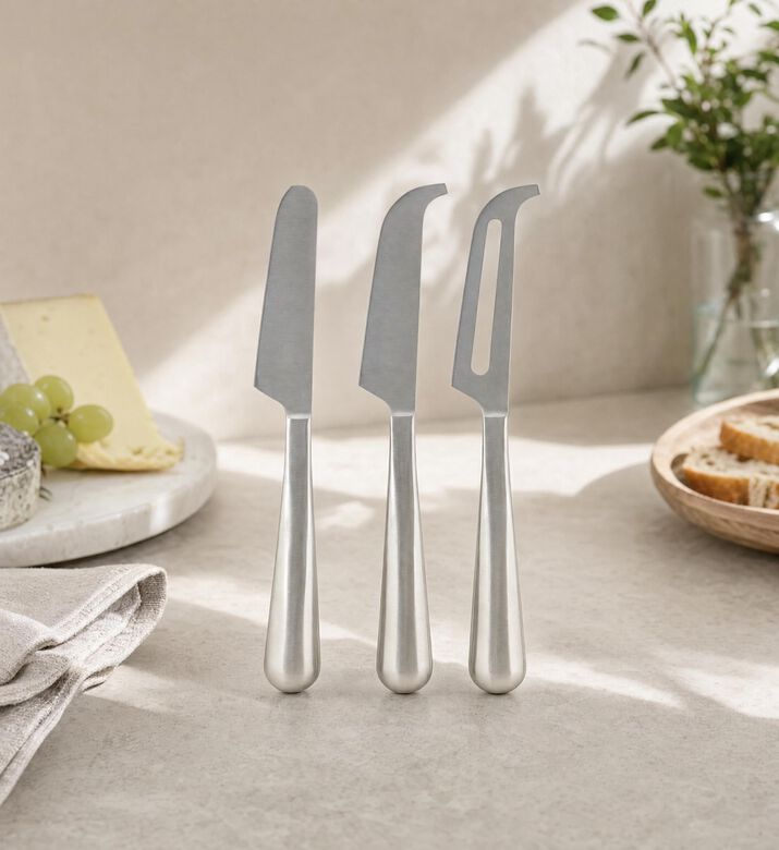 Salt and Pepper Stainless Steel Cheese Knife Set- 25 Cm, Model View