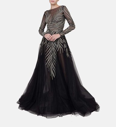 Palm Tree Embroidered Dress
