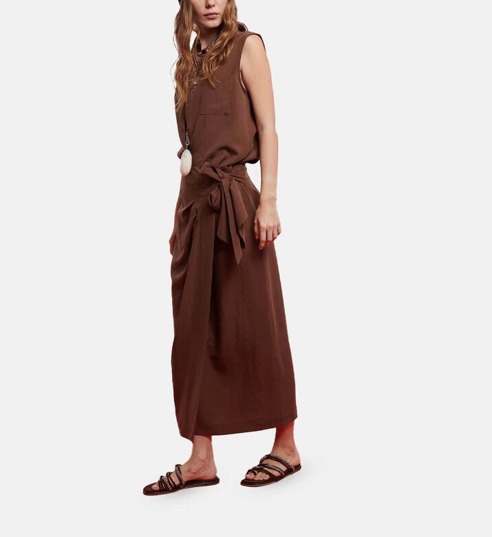 Patch Pockets Midi Skirt