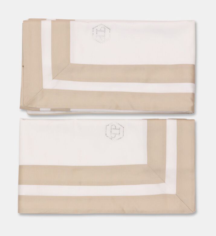 Philipp Plein Stripe Pattern Double Bed Set, White, 240x220-cm, Packshot View