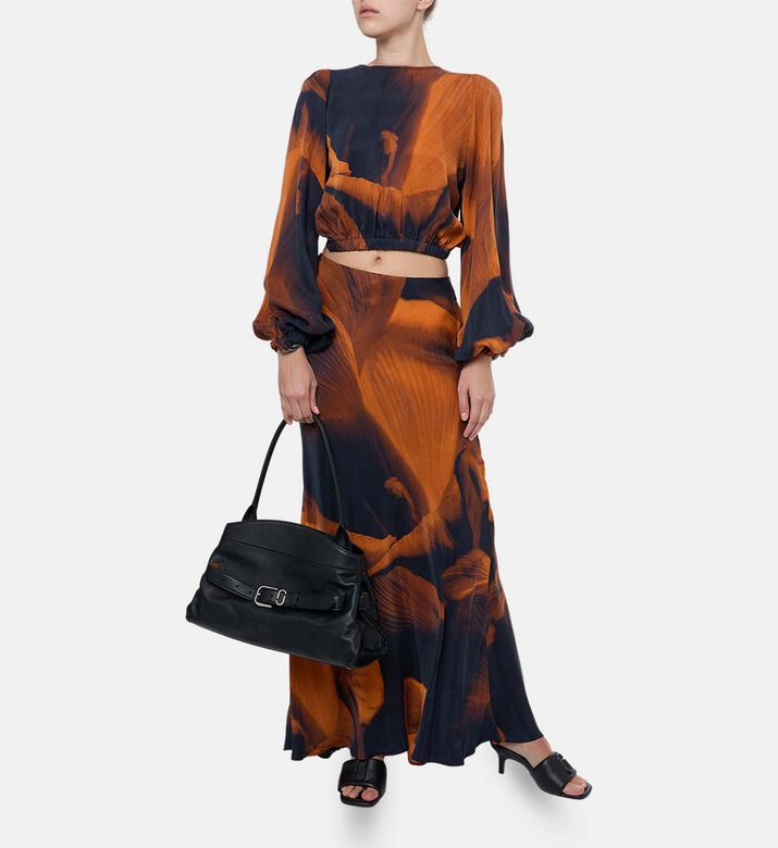 Niluu Floral-print Ruffle Hem Maxi Skirt, Model View