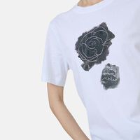 Rose Print Cotton T-shirt
