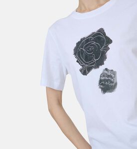 Rose Print Cotton T-shirt