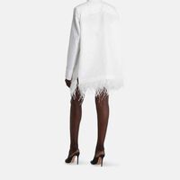Feather-trimmed Long-sleeve Jacket