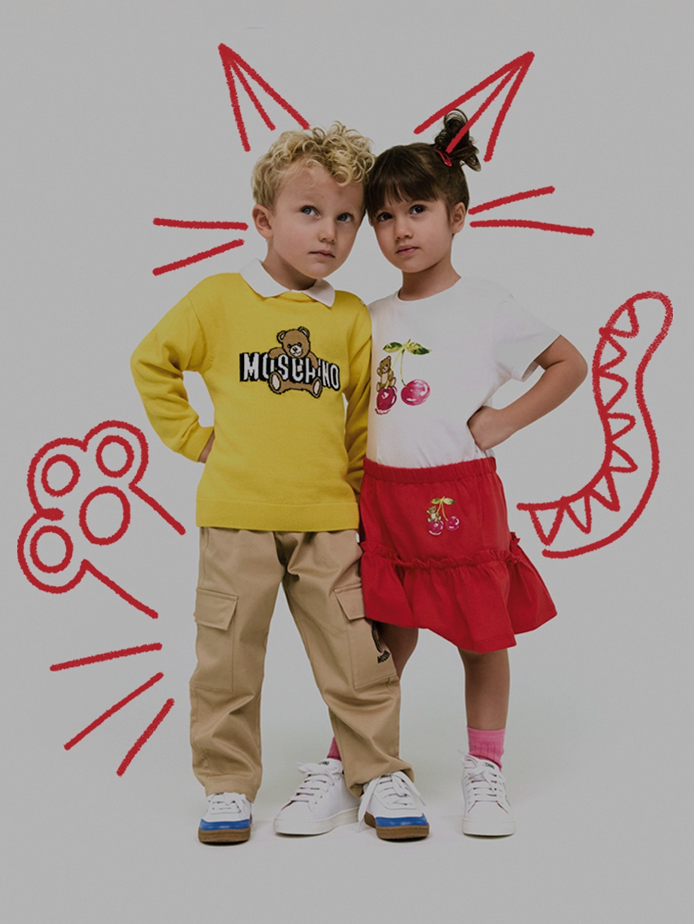 Image of kids in Moschino BKT outfits