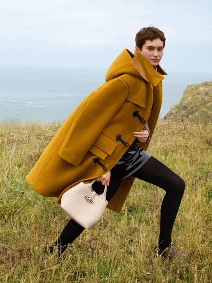 Image of a model with Longchamp Bag