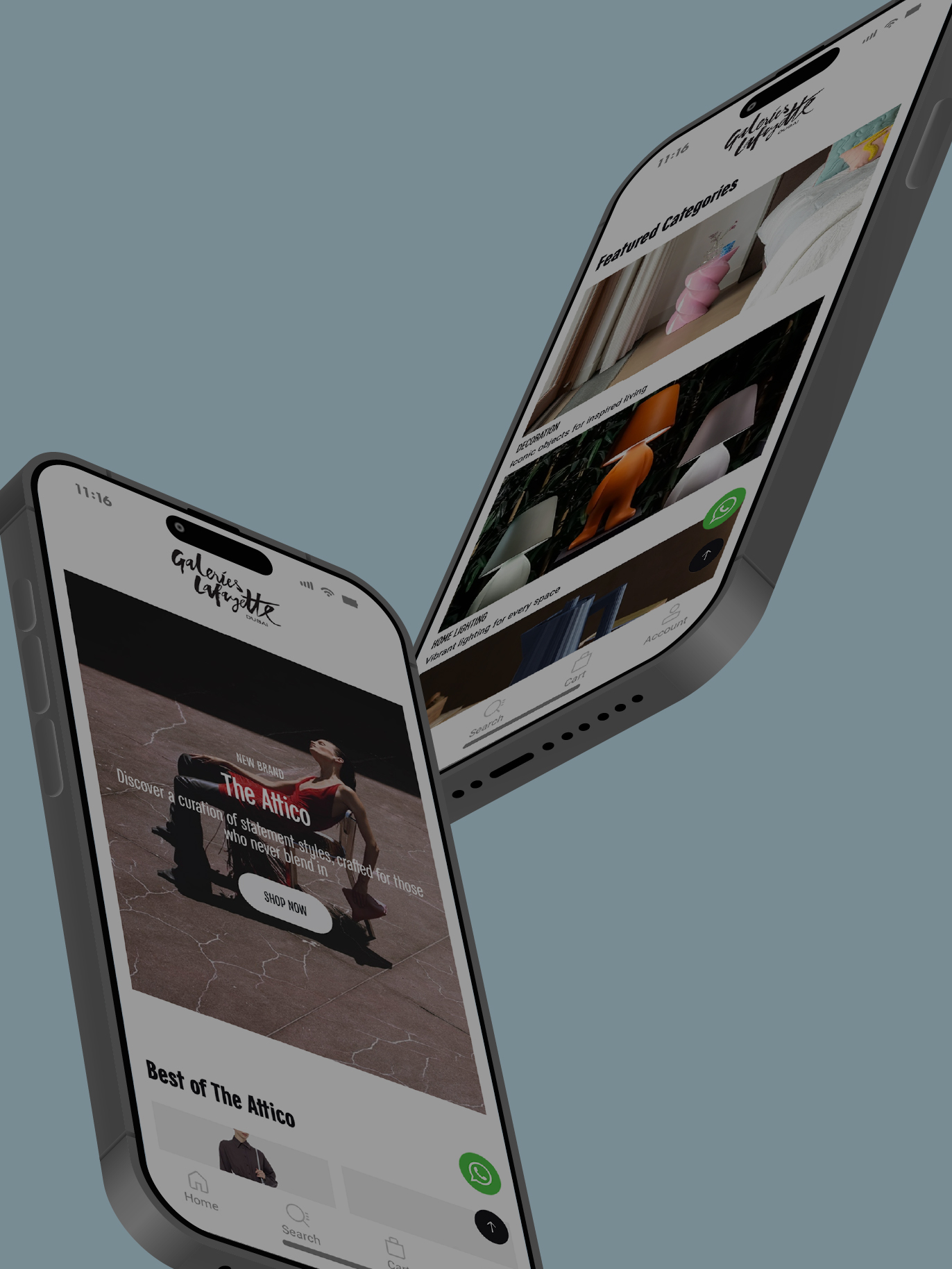 Image of iPhones with Galeries Lafayette Dubai app