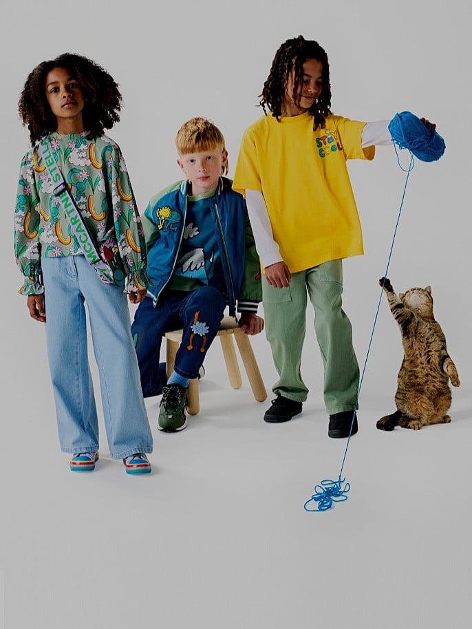 Image of kids models in Stells McCartney outfits