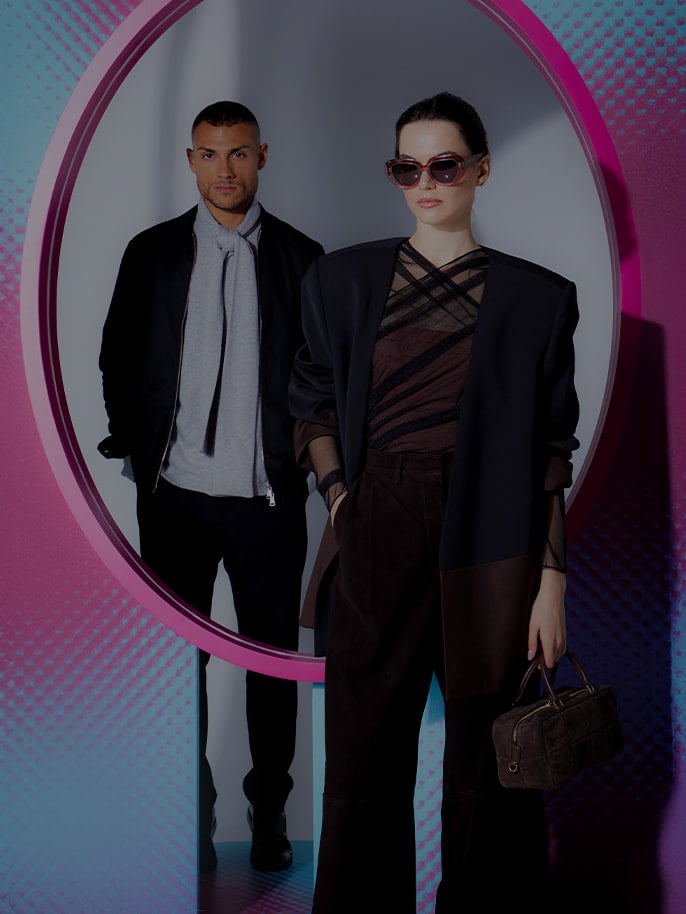 Image of men and women model in fashionable outfits