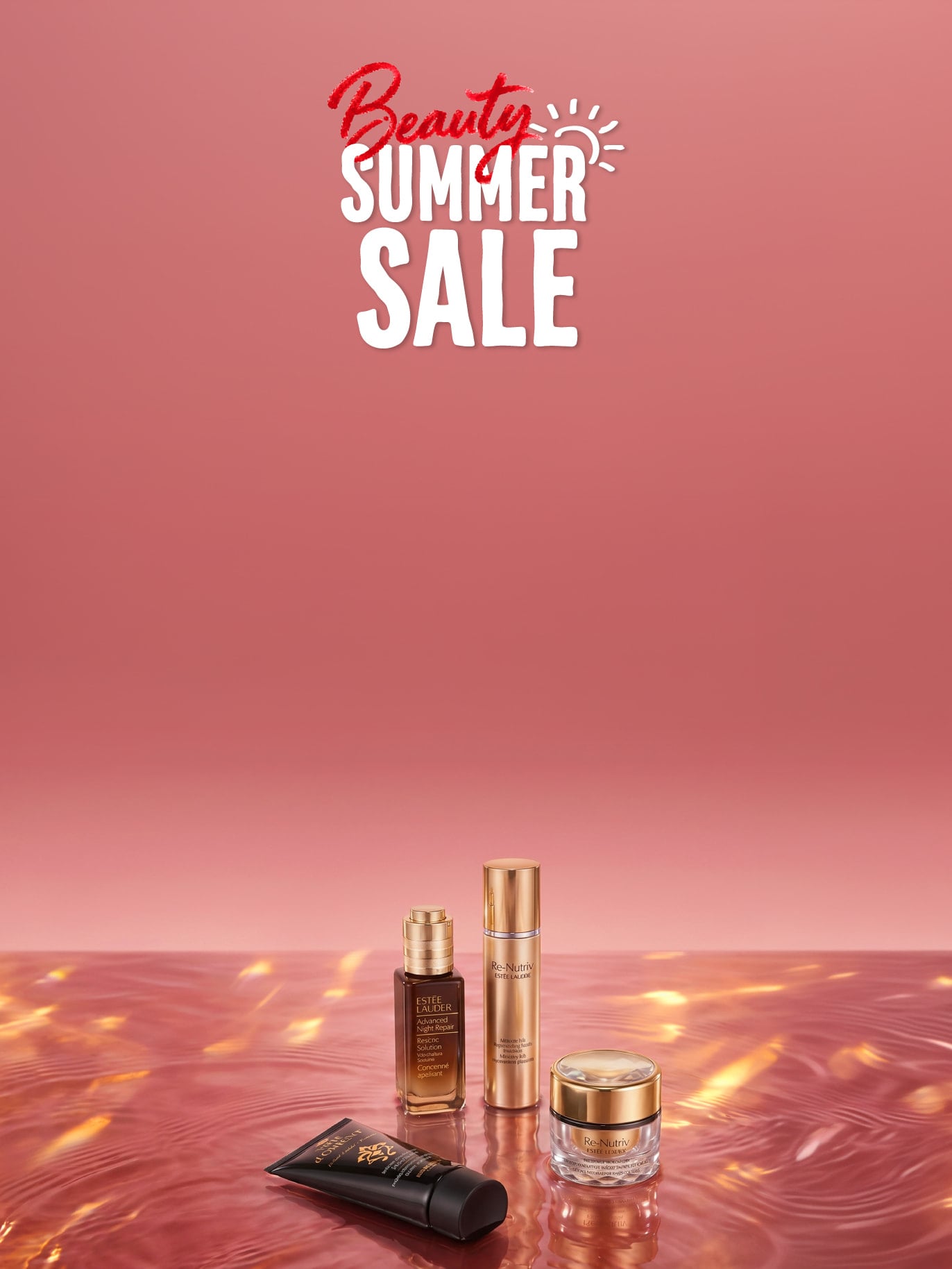 Image of skincare products on pink background